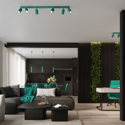 Brilagi - Lampadario LED a sospensione su cavo CRESTO 1xGU10/10W/230V turchese