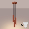 BRILAGI - Lampadario LED a sospensione su cavo CRESTO 3xGU10/10W/230V arancione