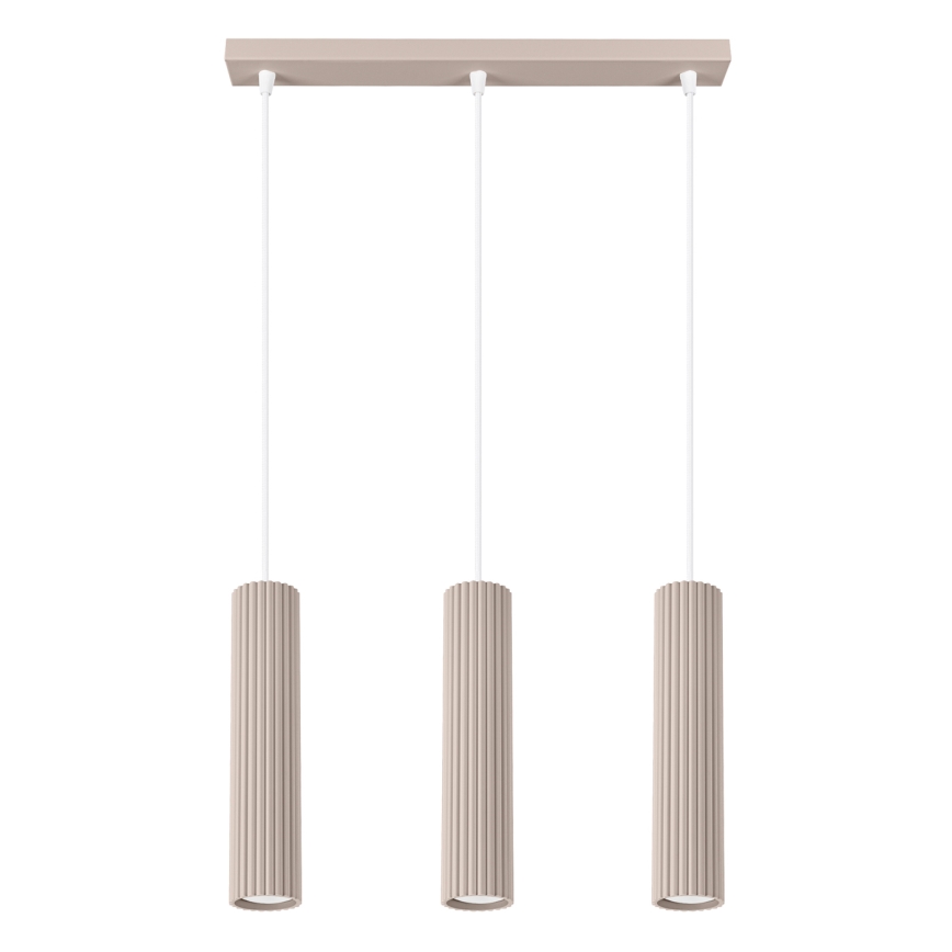 Brilagi - Lampadario LED a sospensione su cavo CRESTO 3xGU10/10W/230V taupe