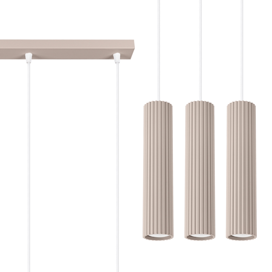 Brilagi - Lampadario LED a sospensione su cavo CRESTO 3xGU10/10W/230V taupe