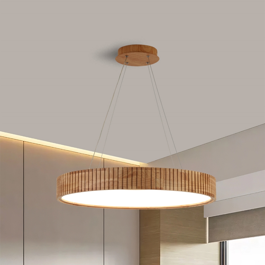 Brilagi - Lampadario LED a sospensione con cavo FALCON WOOD MODERN LED/40W/230V 3000/4000/6000K Ø 60 cm in legno