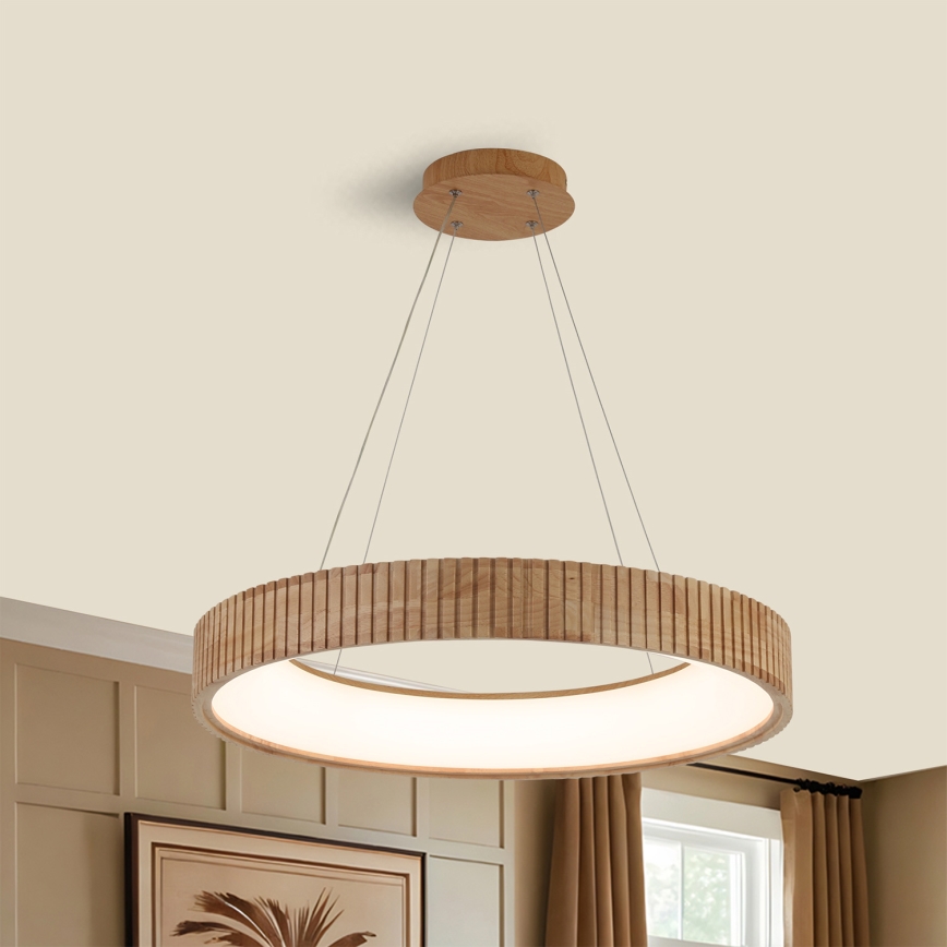 Brilagi - Lampadario LED a sospensione con cavo FALCON WOOD MODERN LED/40W/230V 3000/4000/6000K Ø 60 cm in legno