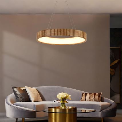 Brilagi - Lampadario LED a sospensione con cavo FALCON WOOD MODERN LED/40W/230V 3000/4000/6000K Ø 60 cm in legno