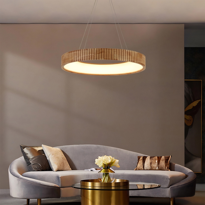 Brilagi - Lampadario LED a sospensione con cavo FALCON WOOD MODERN LED/40W/230V 3000/4000/6000K Ø 60 cm in legno