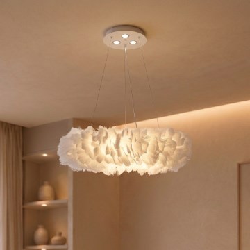 Brilagi - Lampadario LED a sospensione su cavo FEATHER 3xE27/40W/230V + 3xLED/3W Ø 50 cm bianco
