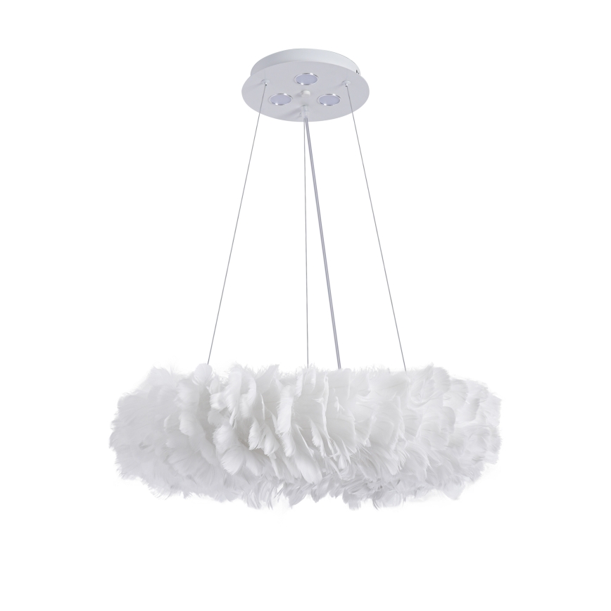 Brilagi - Lampadario LED a sospensione su cavo FEATHER 3xE27/40W/230V + 3xLED/3W Ø 50 cm bianco