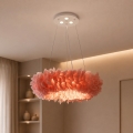 Brilagi - Lampadario LED a sospensione su cavo FEATHER 3xE27/40W/230V + 3xLED/3W Ø 50 cm rosa