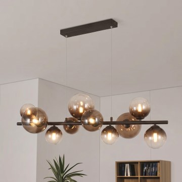 Brilagi - Lampadario LED a sospensione su cavo MILLA 10xG9/3W/230V marrone/marrone fumé