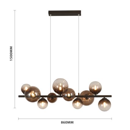 Brilagi - Lampadario LED a sospensione su cavo MILLA 10xG9/3W/230V marrone/marrone fumé