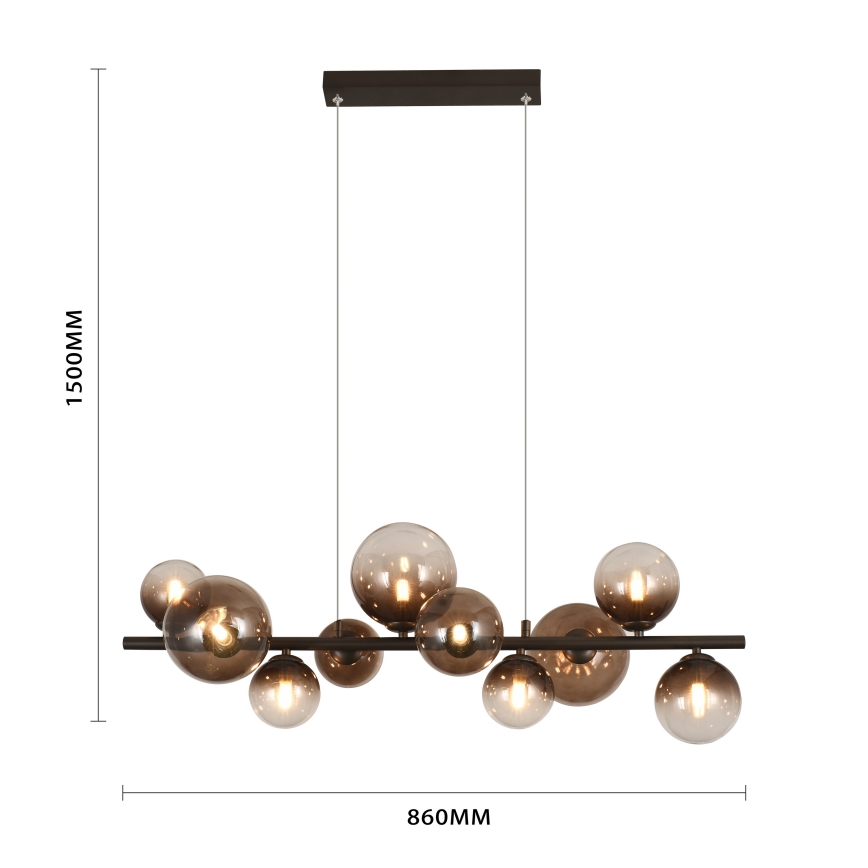 Brilagi - Lampadario LED a sospensione su cavo MILLA 10xG9/3W/230V marrone/marrone fumé