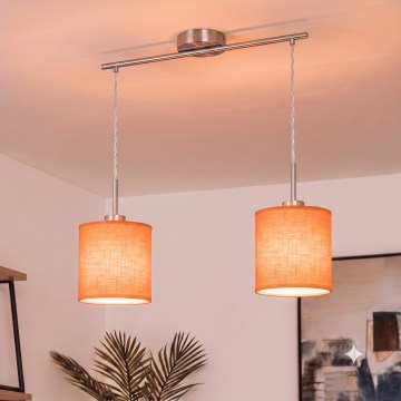Brilagi - Lampadario LED a sospensione su cavo NUBILA 2xE27/60W/230V arancione