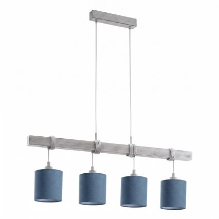 Brilagi - Lampadario LED a sospensione su cavo NUBILA 4xE27/60W/230V grigio/blu scuro