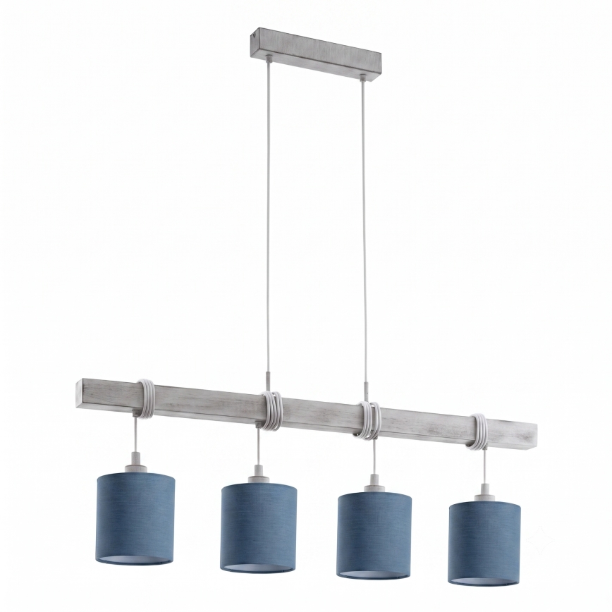 Brilagi - Lampadario LED a sospensione su cavo NUBILA 4xE27/60W/230V grigio/blu scuro