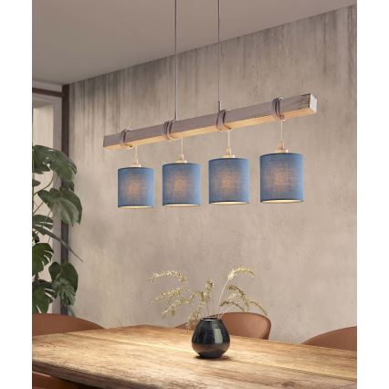 Brilagi - Lampadario LED a sospensione su cavo NUBILA 4xE27/60W/230V grigio/blu scuro