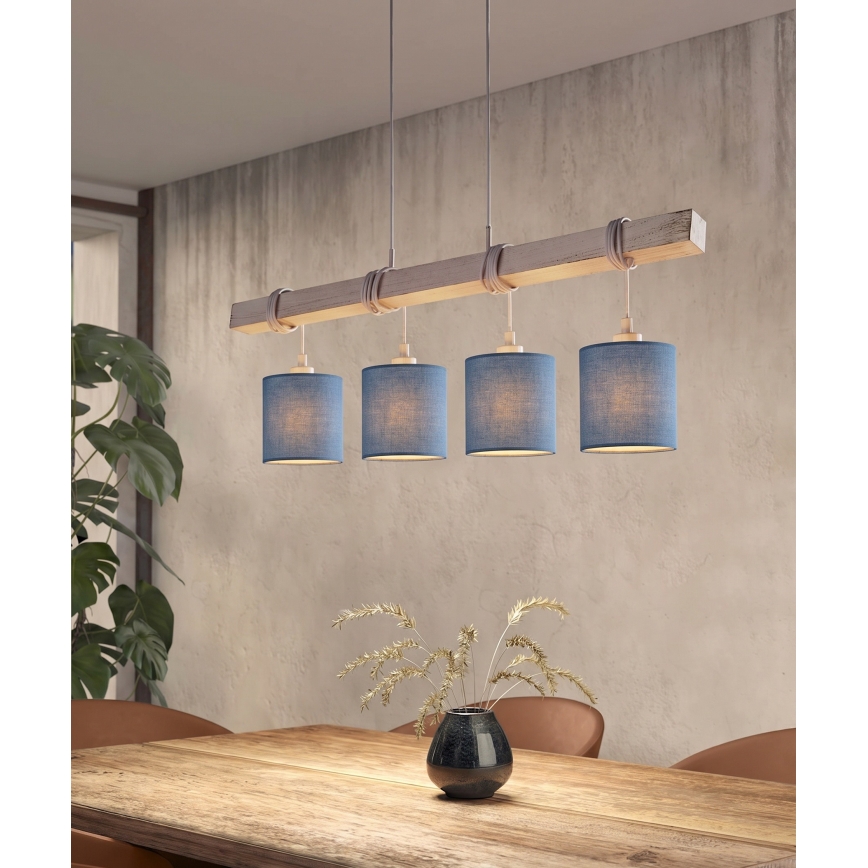Brilagi - Lampadario LED a sospensione su cavo NUBILA 4xE27/60W/230V grigio/blu scuro