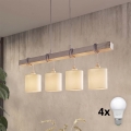 Brilagi - Lampadario LED a sospensione su cavo NUBILA 4xE27/60W/230V grigio/crema