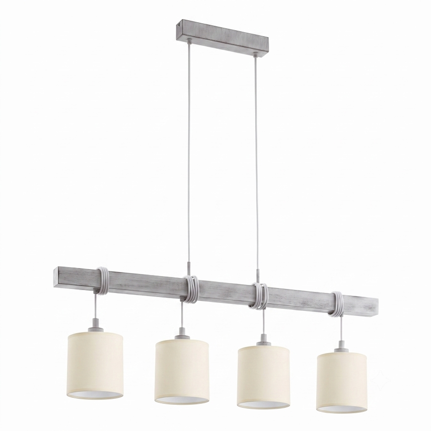 Brilagi - Lampadario LED a sospensione su cavo NUBILA 4xE27/60W/230V grigio/crema