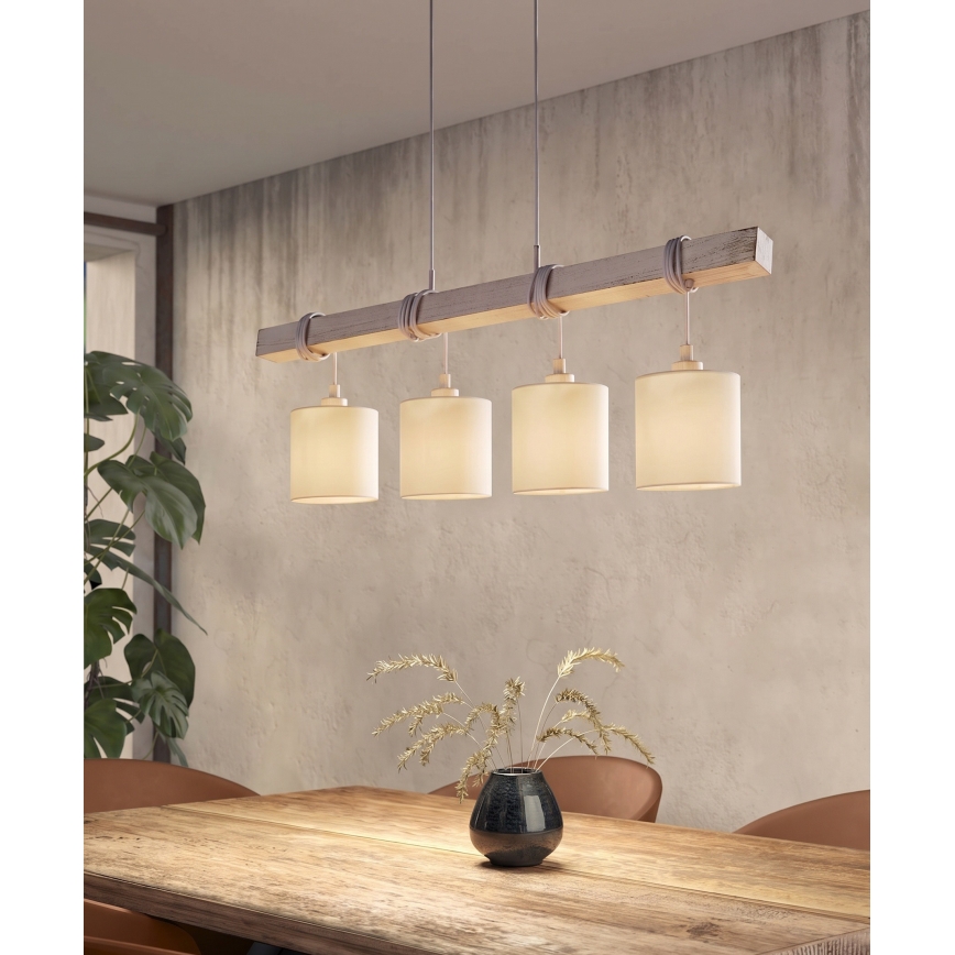Brilagi - Lampadario LED a sospensione su cavo NUBILA 4xE27/60W/230V grigio/crema