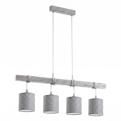 Brilagi - Lampadario LED a sospensione su cavo NUBILA 4xE27/60W/230V grigio