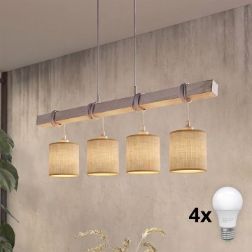 Brilagi - Lampadario LED a sospensione su cavo NUBILA 4xE27/60W/230V grigio/marrone chiaro