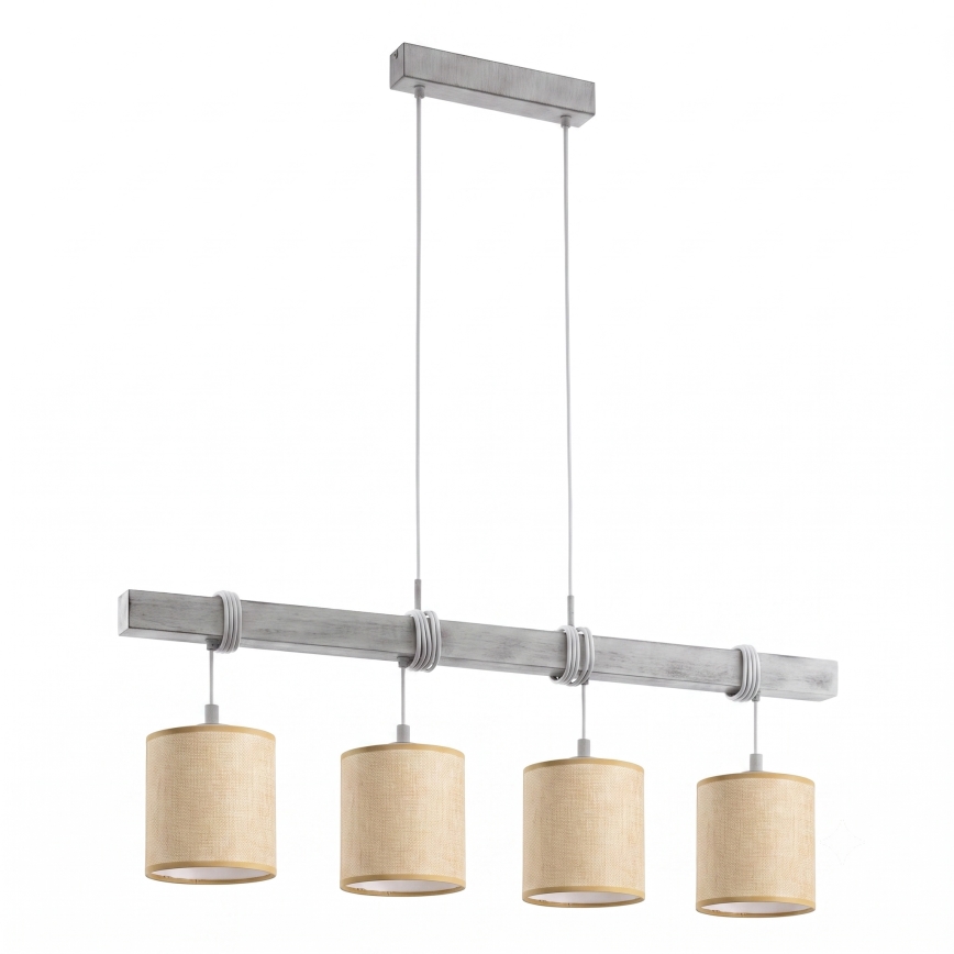 Brilagi - Lampadario LED a sospensione su cavo NUBILA 4xE27/60W/230V grigio/marrone chiaro