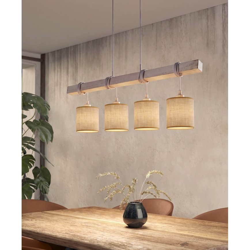 Brilagi - Lampadario LED a sospensione su cavo NUBILA 4xE27/60W/230V grigio/marrone chiaro