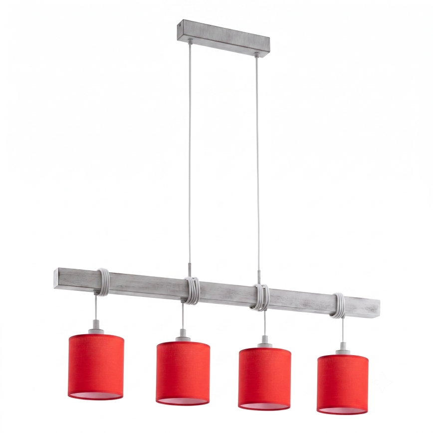 Brilagi - Lampadario LED a sospensione su cavo NUBILA 4xE27/60W/230V grigio/rosso