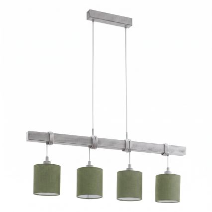 Brilagi - Lampadario LED a sospensione su cavo NUBILA 4xE27/60W/230V grigio/verde