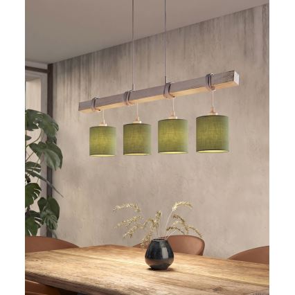 Brilagi - Lampadario LED a sospensione su cavo NUBILA 4xE27/60W/230V grigio/verde