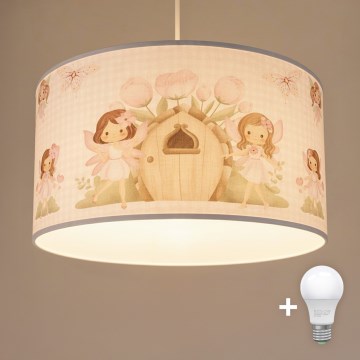 Brilagi - Lampadario LED a sospensione su cavo per bambini BOBO 1xE27/60W/230V Ø 35 cm rosa/fate
