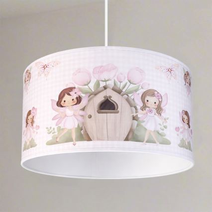 Brilagi - Lampadario LED a sospensione su cavo per bambini BOBO 1xE27/60W/230V Ø 35 cm rosa/fate
