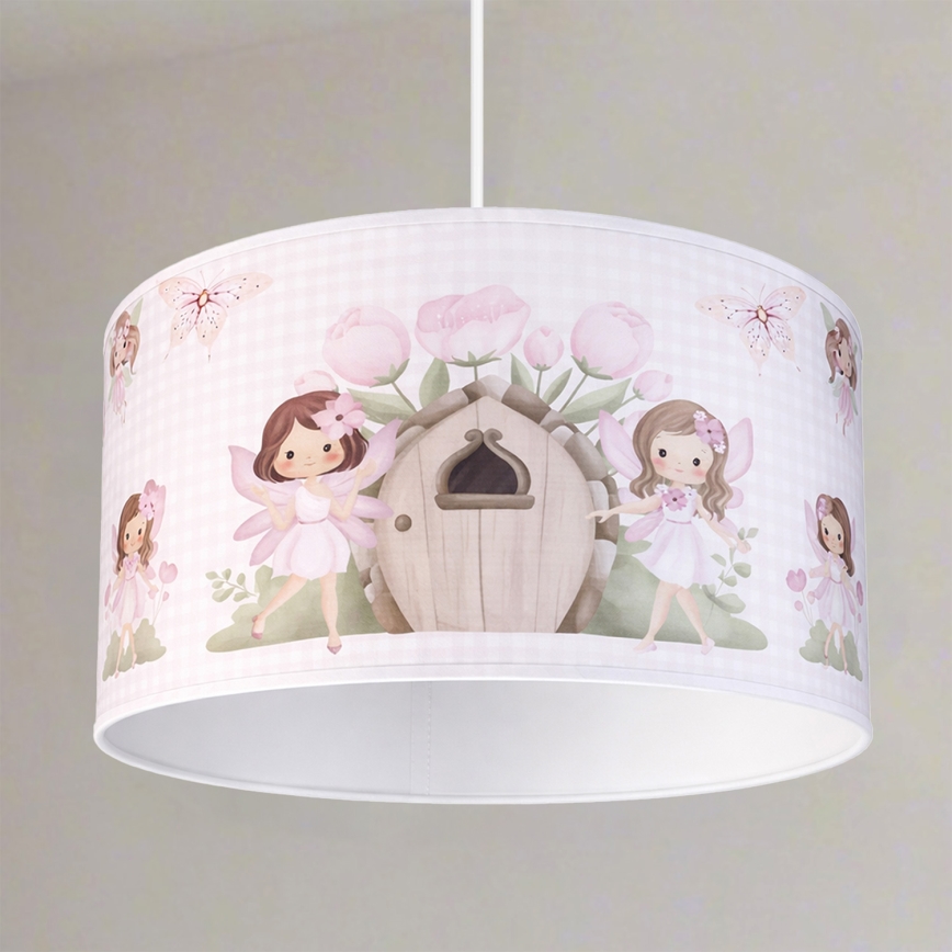 Brilagi - Lampadario LED a sospensione su cavo per bambini BOBO 1xE27/60W/230V Ø 35 cm rosa/fate