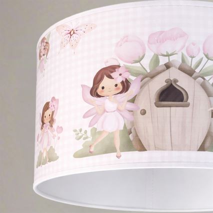 Brilagi - Lampadario LED a sospensione su cavo per bambini BOBO 1xE27/60W/230V Ø 35 cm rosa/fate