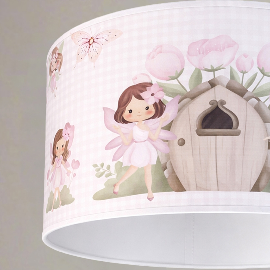 Brilagi - Lampadario LED a sospensione su cavo per bambini BOBO 1xE27/60W/230V Ø 35 cm rosa/fate