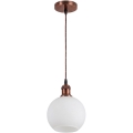 Brilagi - Lampadario LED a sospensione su cavo RETRO GLASS, 1x E27 (max 60W), 230V, Ø 15 cm, rame/bianco