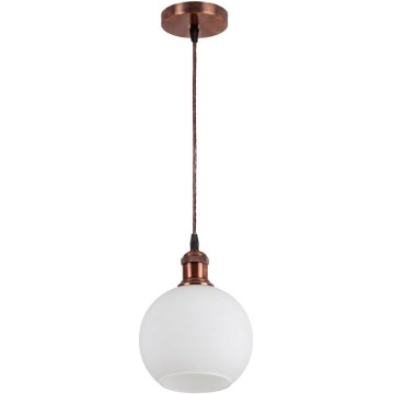 Brilagi - Lampadario LED a sospensione su cavo RETRO GLASS, 1x E27 (max 60W), 230V, Ø 15 cm, rame/bianco