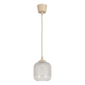 Brilagi - Lampadario LED a sospensione su cavo RETRO GLASS 1xE27/60W/230V Ø 14 cm beige/bianco