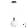 BRILAGI - Lampadario LED a sospensione su cavo RETRO GLASS 1xE27/60W/230V Ø 15 cm nero/bianco