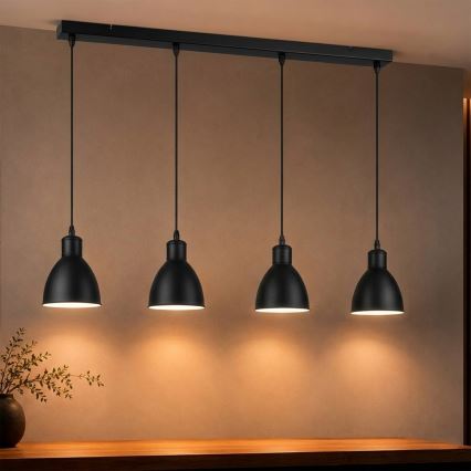 Brilagi - Lampadario LED a sospensione su cavo RIDDY 4xE27/60W/230V nero