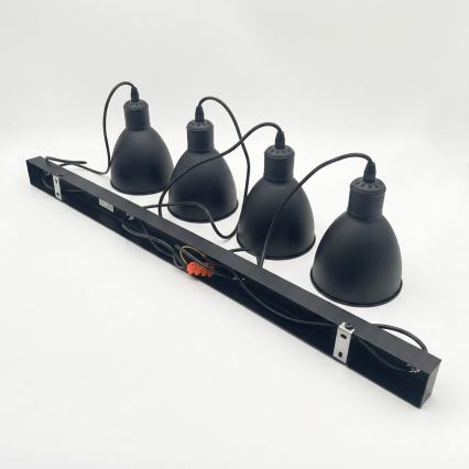 Brilagi - Lampadario LED a sospensione su cavo RIDDY 4xE27/60W/230V nero