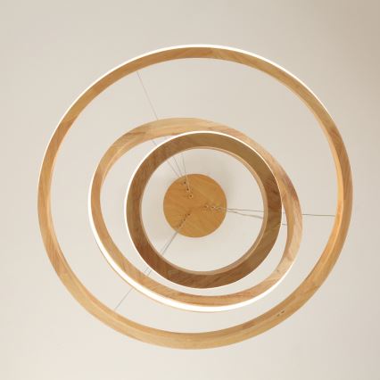 Brilagi - Lampadario LED a sospensione su cavo UMEA WOOD, 45W/230V, Ø 60 cm, in legno di Hevea