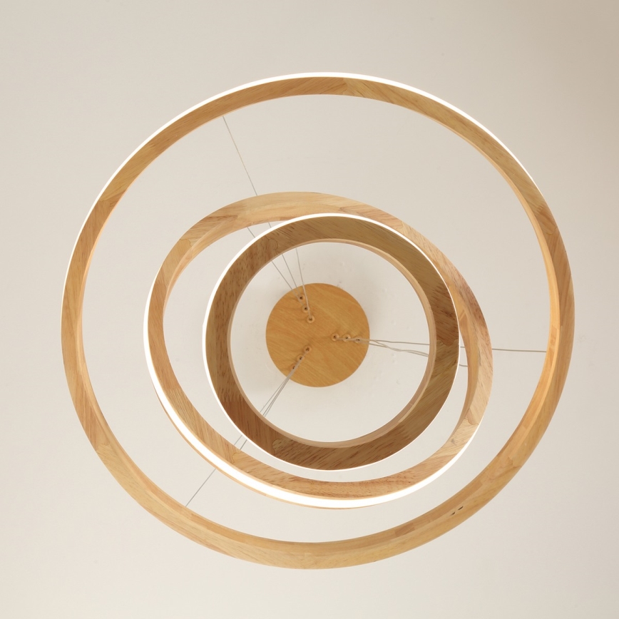 Brilagi - Lampadario LED a sospensione su cavo UMEA WOOD, 45W/230V, Ø 60 cm, in legno di Hevea