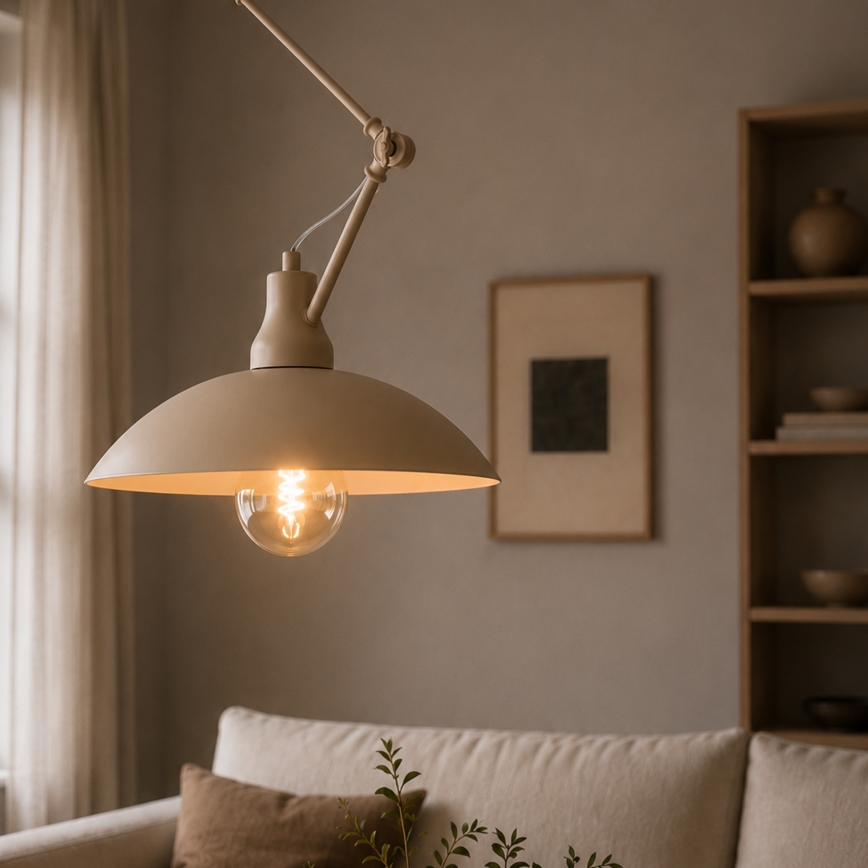 Brilagi - Lampadario LED a stelo IRONBEAM 1xE27/60W/230V beige