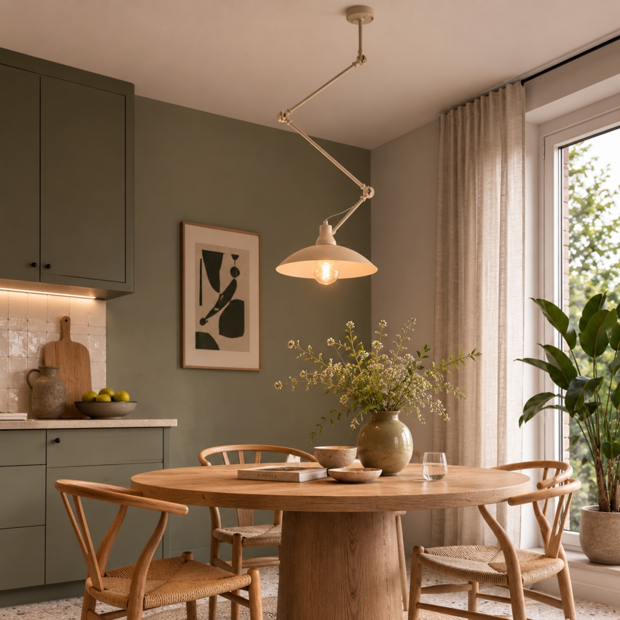 Brilagi - Lampadario LED a stelo IRONBEAM 1xE27/60W/230V beige
