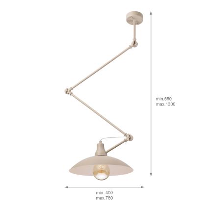 Brilagi - Lampadario LED a stelo IRONBEAM 1xE27/60W/230V beige