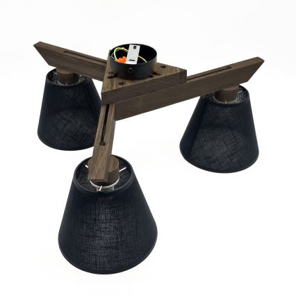 Brilagi - Lampadario LED a plafone ANTHONY 3xE14/40W/230V rovere noce/nero