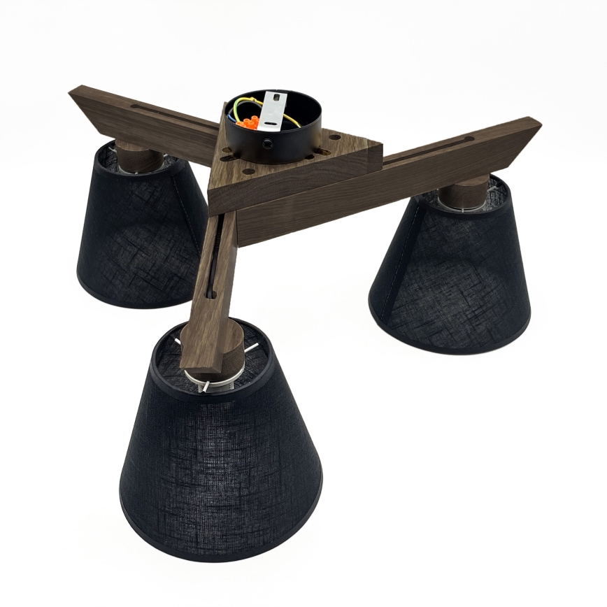 Brilagi - Lampadario LED a plafone ANTHONY 3xE14/40W/230V rovere noce/nero