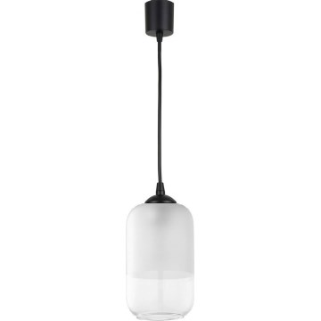 Brilagi - Lampadario LED con cavo RETRO GLASS 1xE27/60W/230V Ø 14 cm nero/bianco