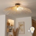 BRILAGI - Lampadario LED da soffitto a montaggio superficiale CERIA BOHO 1xE27/40W/230V Ø 70 cm bambù