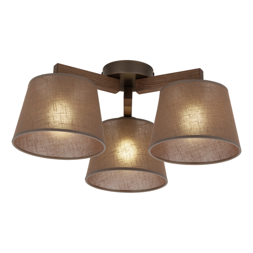 BRILAGI - Lampadario LED da soffitto a montaggio superficiale LATTE 3xE27/15W/230V pino/marrone